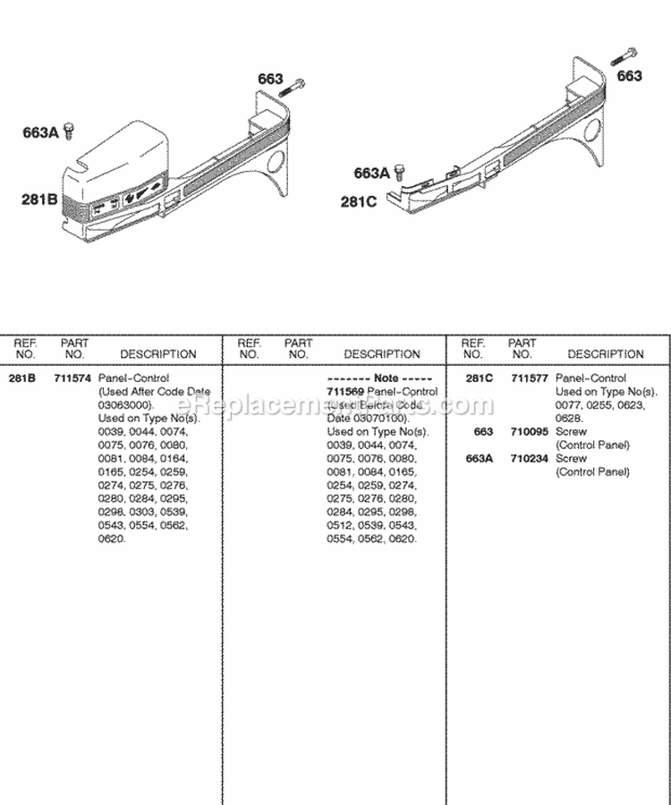 Page I Diagram and Parts List for 185432-0571-E1  Briggs and Stratton Engine
